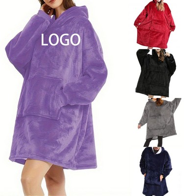 Oversized Sherpa Fleece Blanket Hoodie